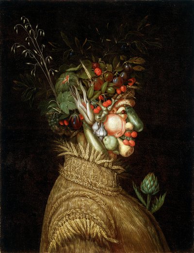 Retrato alegórico - verano de Giuseppe Arcimboldo